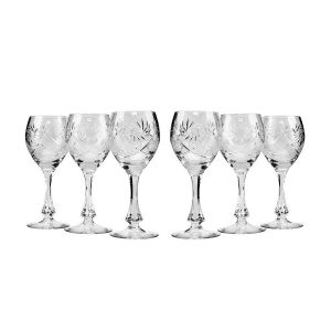 Neman Crystal TM6874-X, 10 Oz Lead Crystal Wine Glasses, Set of 6