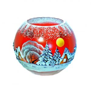 Victoria Bella 5578/180/RW, 7-Inch High Glass Vase, Pattern: Red Winter, EA