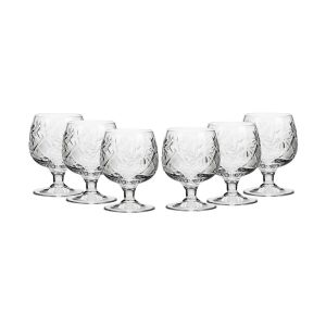 Neman Crystal WG5290-150-X, 5 Oz Lead Crystal Brandy Glasses on Short Stem, Set of 6