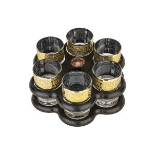 Versailles Bar Set 6 Shot Glasses with Daisy Stand