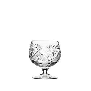 Neman Crystal TM5290-X, 7 Oz Lead Crystal Brandy Glasses on Short Stems, Set of 6