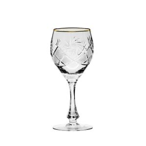 Neman Crystal TM6874G-X, 10 Oz Lead Crystal Wine Glasses, Set of 6