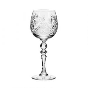 Neman Crystal TM7565-X, 8 Oz Lead Crystal Wine Glasses on Long Stems, Set of 6