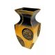 Victoria Bella 9546/300/OGB 12-Inch High Glass Vase. Pattern: Black & Gold Ornament