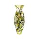 Victoria Bella 9725/510/ALG 20-Inch High Glass Vase. Pattern: Green Leaf Abstract