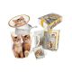 Carmani CR-017-2502, 14 Oz Porcelain Mug with Lid and Infuser, Cats Print, EA