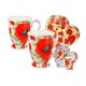 Carmani CR-840-0306 10 Oz Mugs Set For Two in A Heart Box Poppies, 2/SET