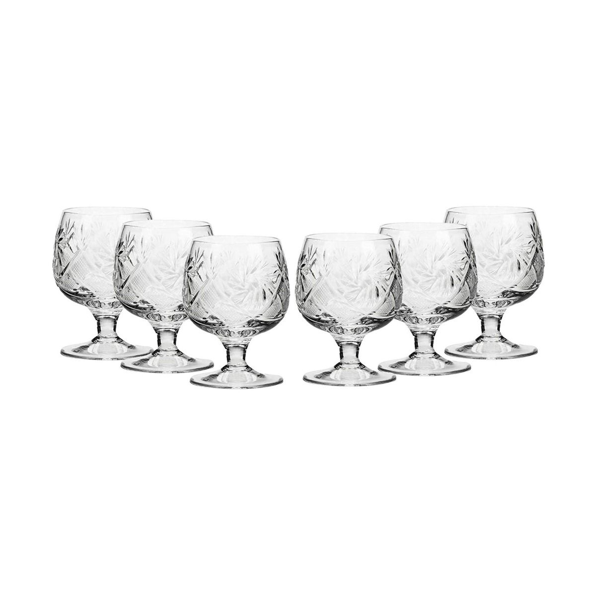 Set of 6 Admiralty Crystal Brandy Glasses