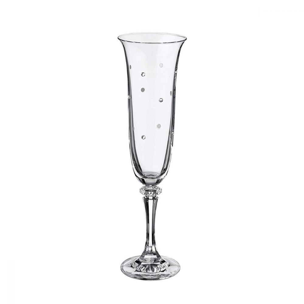 Crystalite Bohemia S04-473, 8 Oz Crystal Wine Glasses Sparkly with  Swarovski Rhinestones, Set of 6