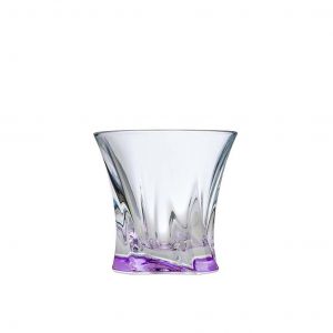 Aurum Crystal AU51765, 11 Oz Whiskey Tumblers with Purple Bottoms, 