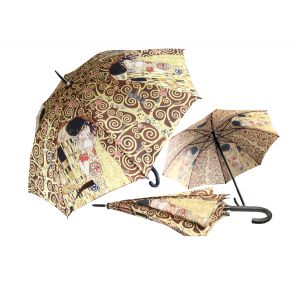 Carmani CR-021-6507 40x33-inch Tree and Kiss Gustave Klimt Walking-Stick Umbrella, EA