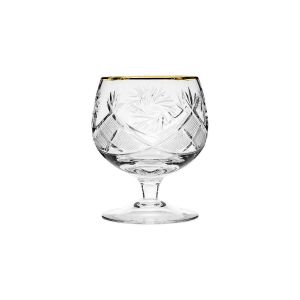 Neman Crystal GB5290G-X, 10 Oz Lead Crystal Brandy Snifters with Gold Rims, Set of 6