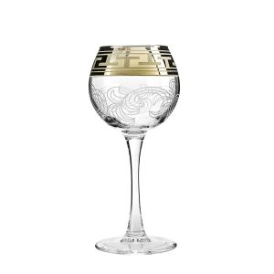 Crystal Goose 6.5'' Height Footed Wine Glasses. Set of 6