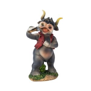 Quality Import B9742, 6.3-Inch Decorative Bull Singer Statuette, EA