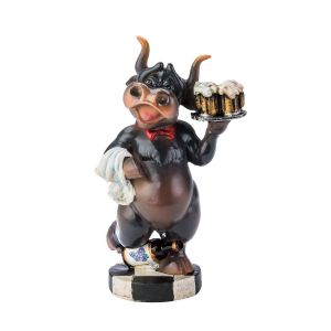 Quality Import B9746, 6.3-Inch Decorative Bull Waiter Statuette, EA