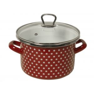 Santex ES2250111-BP, 5.0L Enamel Cooking Pot with 