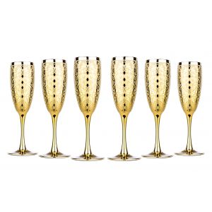 Golden Liberty GS14369, 6-Ounces Crystal Champagne Flutes, Set of 6