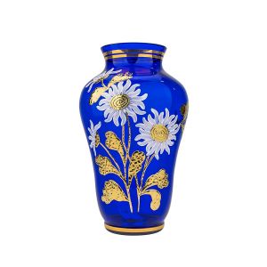 Quality Import Q1141-43, 10-Inch Czech Blue Vase, EA