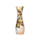 Victoria Bella 10253/500/ABL 20'' Height Glass Vase. Pattern: Beige Leaf Abstract