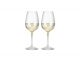 Crystalex 40729/350/M8441 12 Oz Viola Gold Spiral Wine Glass, 2/SET