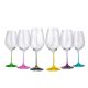 Crystalex 40729-450V 15 Oz Viola Spectrum Assorted Color Engraved Wine Glass, 6/SET
