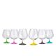 Crystalex 40729-600V 20 Oz Viola Rainbow Assorted Color Engraved Brandy Glass, 6/SET