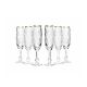 Neman Crystal GB6874G-X, 6 Oz Lead Crystal Champagne Flutes with Gold Rims, Set of 6