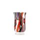 Victoria Bella 6487/300/GA 12-inch Height Grey and Red Abstract Glass Vase, EA