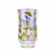 Victoria Bella 6487/300/PL 12'' Height Glass Vase. Pattern: Poppy Lilac
