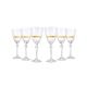 Crystalex ELISABETH GOLD 11.5-Ounces Crystal Clear Wine Glasses with Pattern and Gold Rim, 6 Piece Set