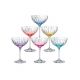 Crystalex Assorted Color KATE OPTIC 7-Ounces Crystal Multi-Colored Champagne Glass Set, 6 Piece Set