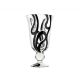 Victoria Bella 7941/2/BWA 12'' Height Glass Vase. Pattern: Black and White Abstraction