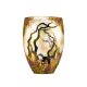 Victoria Bella 8506/285/ABG 12'' Height Glass Vase. Pattern: Beige and Gold Abstract