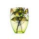 Victoria Bella 8506/285/ALG 12'' Height Glass Vase. Pattern: Leaf Abstract Green Background