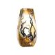 Victoria Bella 9548/300/ABG 12'' Height Glass Vase. Pattern: Beige and Gold Abstract