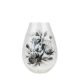 Victoria Bella 9584/370/BWP 15'' Height Glass Vase. Pattern: Black & White Peony