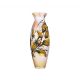 Victoria Bella 9725/510/ABL 20'' Height Glass Vase. Pattern: Beige Leaf Abstract