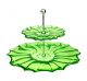 Aurum Crystal AU52504, 14-Inch Green-Sprayed 2-Tier Crystal Cake Stand, EA