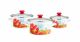 Tulips Land Enamel Cooking Pots, 1.5, 2.3 and 3 Liters, Kitchen Cookware Set, Home Cooking Appliance, Set of 3