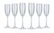 Yellow Spring Rainbow 6-Ounce Champagne Flutes, Birthdays, Set of 6 