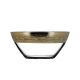 Crystal Goose GX-08-1425 Crystal Salad Bowl with Bronze-Plated Trim, 2-Piece Set