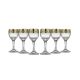 Crystal Goose GX03-134, 2 Oz Sherry Liquor Glasses with Greek Key Bronze Trim, Set of 6