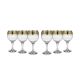 Crystal Goose GX03-411, 9 Oz Wine Glasses with Bronze Trim and Greek Key Patterns, Set of 6