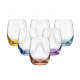 Crystalex B25180 2 Oz Club Spectrum/Rainbow Assorted Color Shot Glass, 6/SET